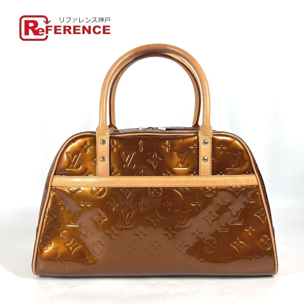 LOUIS VUITTON Vernis Tompkins Square Bag Boston Shoulder Handbag Bronze Tan